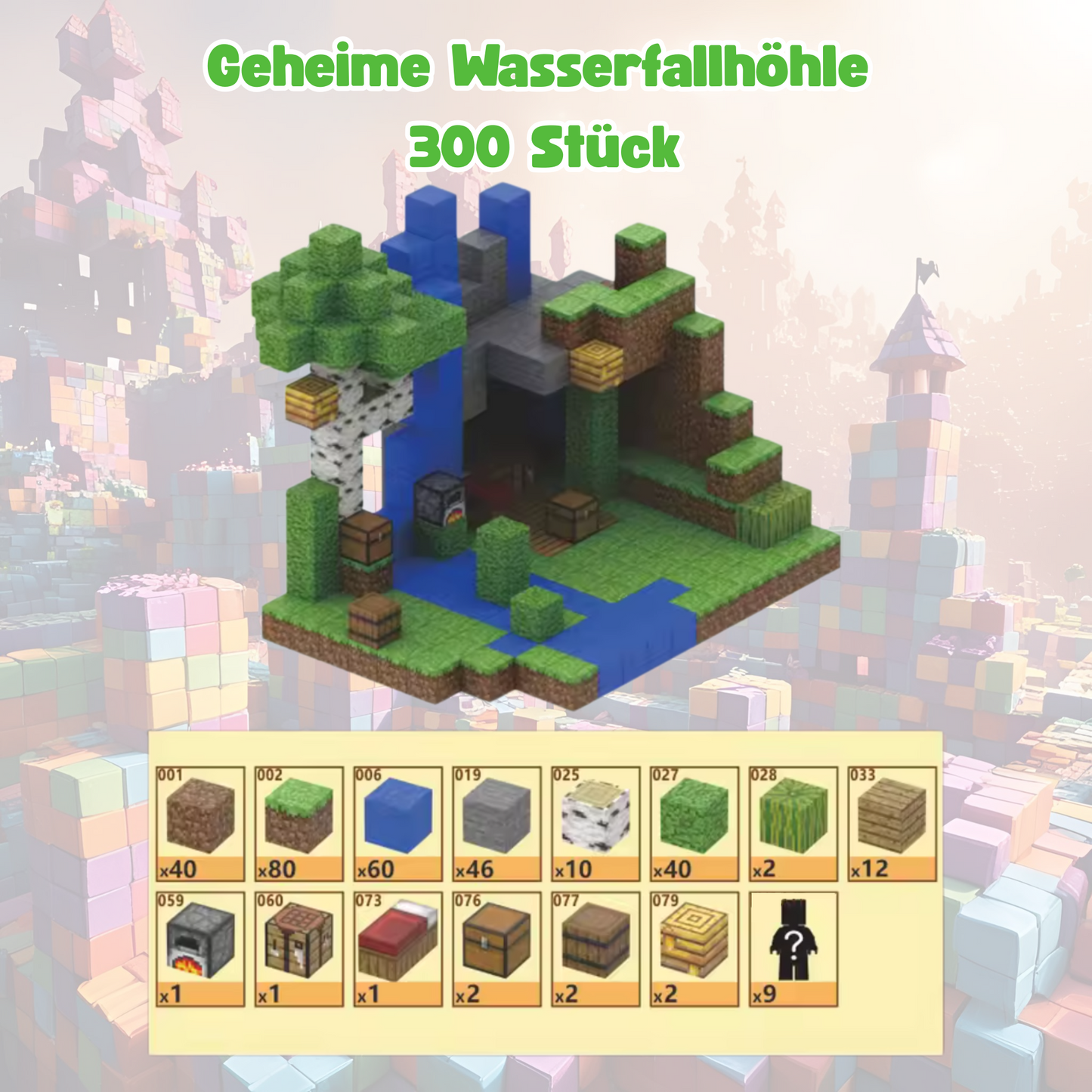 Geheime Wasserfallhöhle 300 Stück